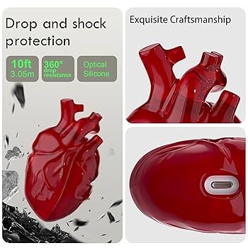 Amazon.com: AirPods 4 Case, Heart-Shaped Liquid Silicone